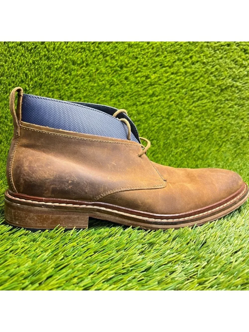 Cole Haan Colton Mens Size 7 Brown Blue Classic Outdoor Leather Chukka Boots